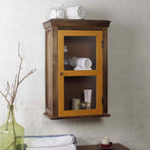 Solid Wood Vintage Yellow Bathroom Cabinet 1